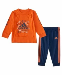 ADIDAS Little Boys Long Sleeve T-shirt And Jogger Pant Set, 2 Piece