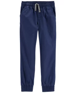 Carter'sâ„¢ Little Boys Solid Pull On Poplin Pants