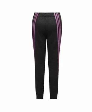 ADIDAS Big Girls Melange Fleece Elastic Waist Joggers 4 ADIDAS Big Girls Melange Fleece Elastic Waist Joggers - Image 2