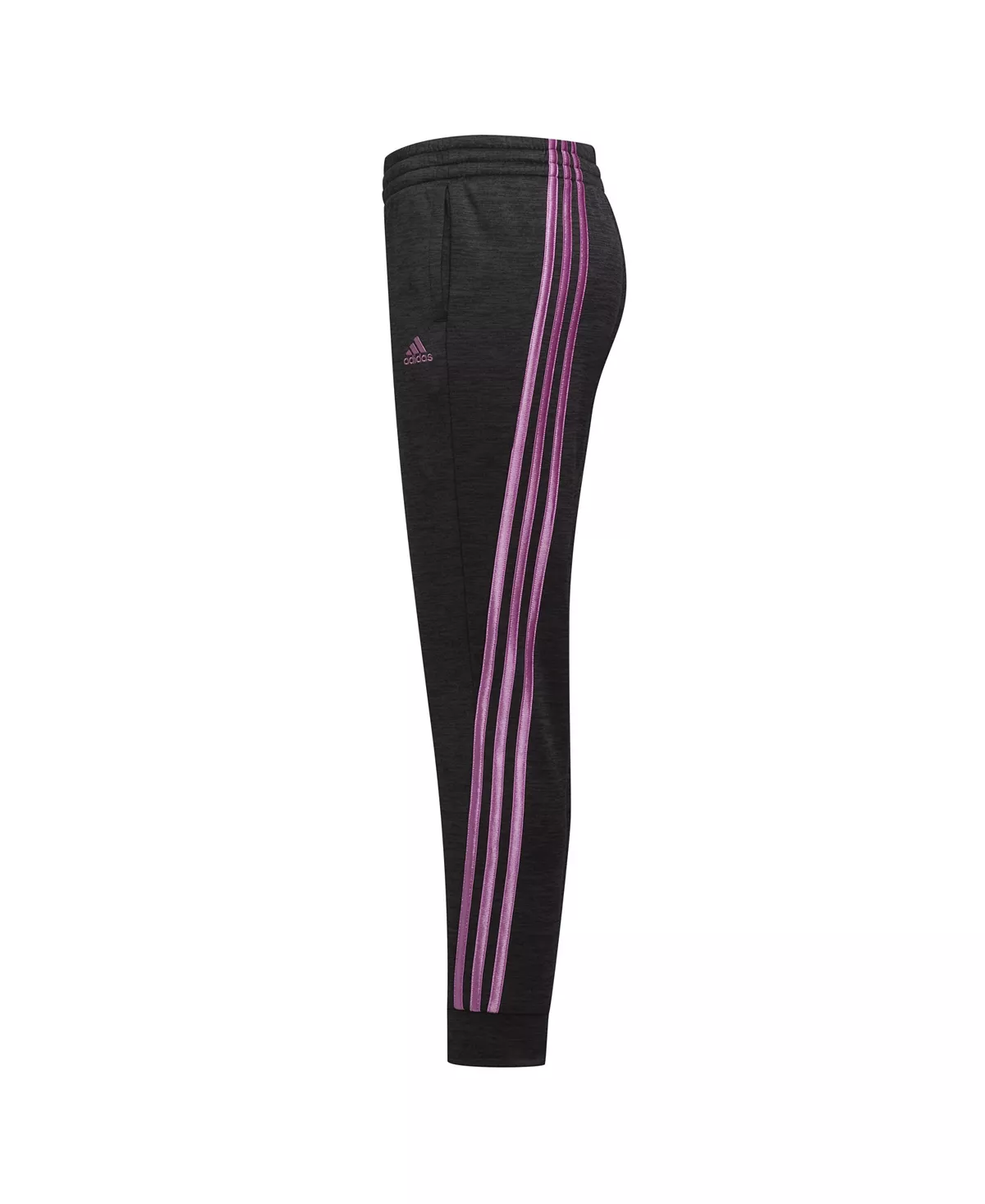 ADIDAS Big Girls Melange Fleece Elastic Waist Joggers 5 ADIDAS Big Girls Melange Fleece Elastic Waist Joggers - Image 3