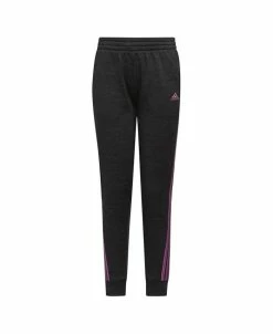 ADIDAS Big Girls Melange Fleece Elastic Waist Joggers