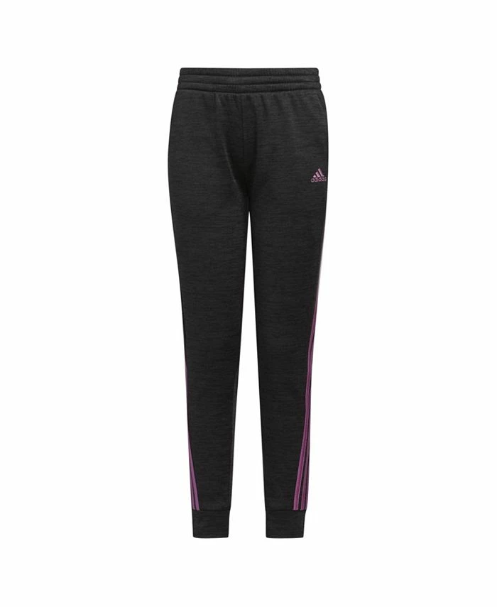 ADIDAS Big Girls Melange Fleece Elastic Waist Joggers 3 ADIDAS Big Girls Melange Fleece Elastic Waist Joggers