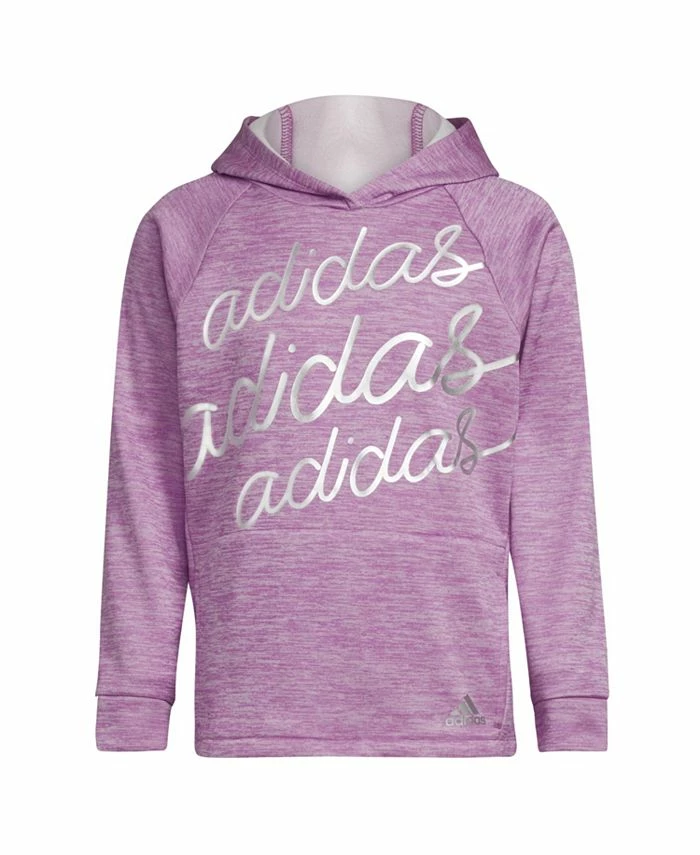 ADIDAS Big Girls Long Sleeve Melange Fleece Hooded Pullover