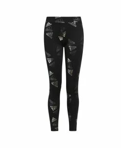 ADIDAS Big Girls Aeroready All Over Print Brand Logo Tights