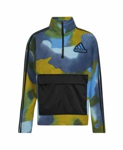 ADIDAS Big Boys Long Sleeve Cozy Fleece Quarter-Zip Pullover