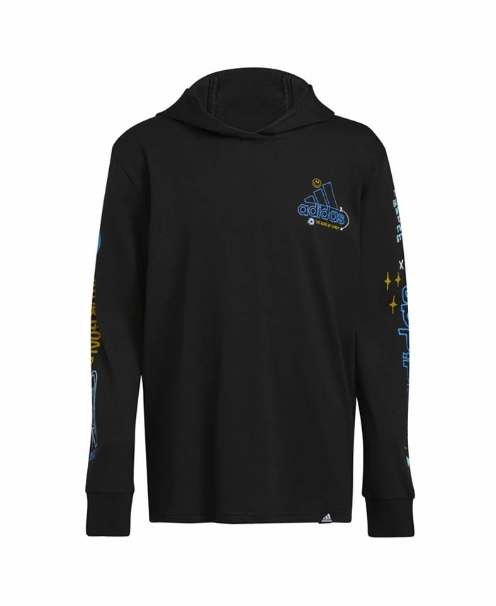 ADIDAS Big Boys Long Sleeve Doodle Hooded T-shirt