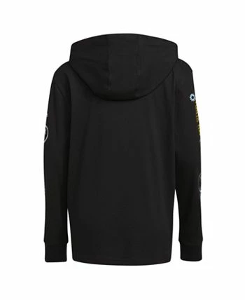 ADIDAS Big Boys Long Sleeve Doodle Hooded T-shirt - Image 2