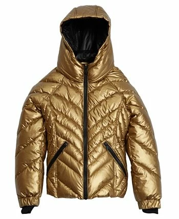 Guess Big Girls Metallic Quilted Hooded Puffer Jacket, Created For Macy’s - Image 5