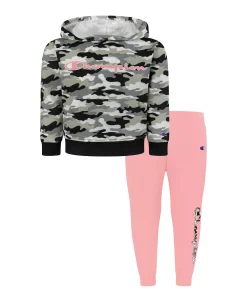 Champion Toddler Girls Camo All Over Print Hoodie And Fleece Joggers Set, 2 Piece