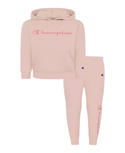 Champion Toddler Girls Glitter Script Fleece Hoodie And Joggers Set, 2 Piece