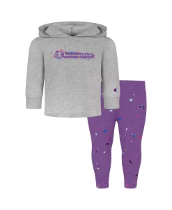 Champion Little Girls Paint Splatter Jersey Hooded T-shirt And Leggings, 2 Piece Set