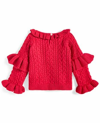 First Impressions Baby Girls Lurex Cable Knit Sweater, Created For Macy's - Image 2