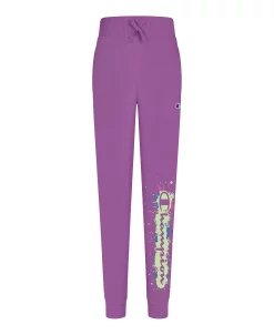 Champion Big Girls Paint Splatter Graphic Fleece Jogger Pants