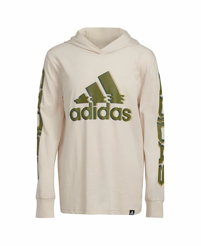 ADIDAS Big Boys Long Sleeve Glitchy Hooded T-shirt 3 ADIDAS Big Boys Long Sleeve Glitchy Hooded T-shirt