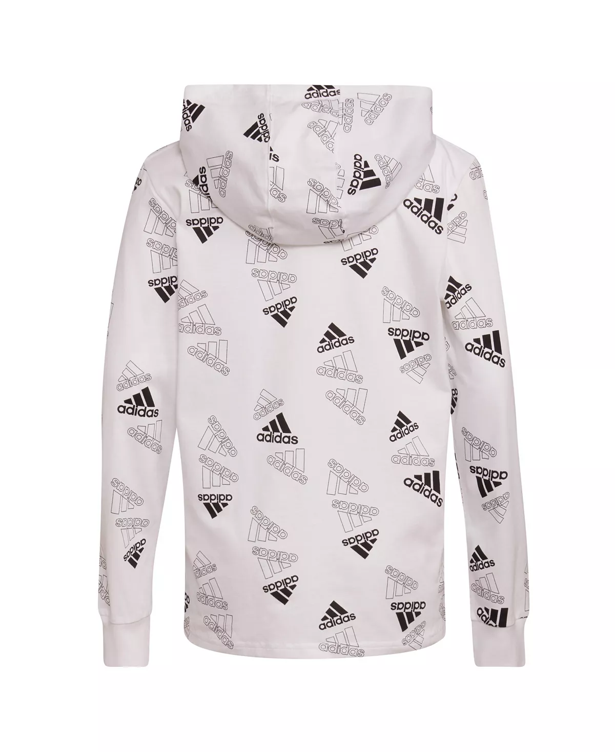 ADIDAS Big Boys Long Sleeve Tubing Badge Of Sport Hooded T-shirt 4 ADIDAS Big Boys Long Sleeve Tubing Badge Of Sport Hooded T-shirt - Image 2