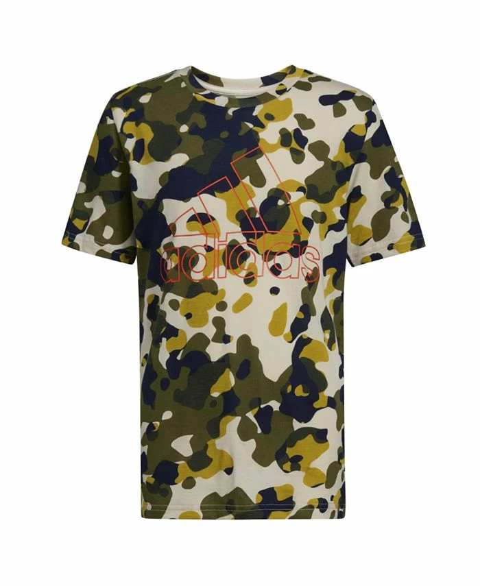 ADIDAS Big Boys Short Sleeve Core Camo All Over Print T-shirt