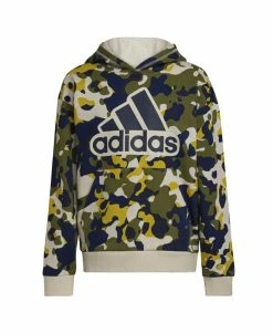 ADIDAS Big Boys Long Sleeve Core Camo All Over Print Pullover Hoodie