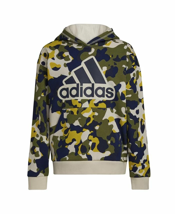 ADIDAS Big Boys Long Sleeve Core Camo All Over Print Pullover Hoodie