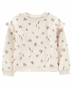 Carter's™ Toddler Girls Floral Fleece Crewneck Pullover Sweatshirt