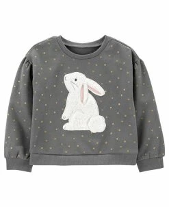 Carter's™ Toddler Girls Bunny Fleece Pullover Crewneck Sweatshirt