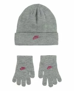 Nike Big Girls Club Beanie And Gloves Set