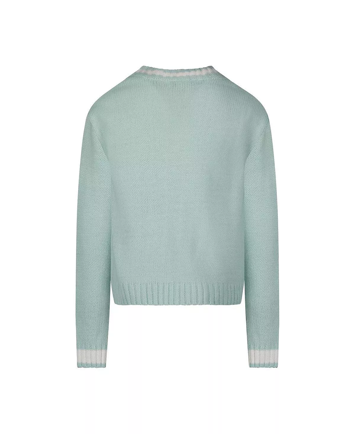 Steve Madden Girl's Intarsia Knit V-Neck Pullover Sweater, Kids - Image 3