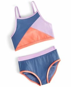 ID Ideology Big Girls 2-Pc. Colorblocked Swimsuit, Created For Macy's