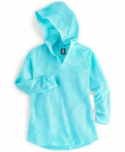 ID Ideology Big Girls Hooded Mesh Cover-Up, Created For Macy's