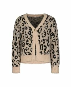 Jessica Simpson Girl's Animal Print Button Down Cardigan Sweater, Kids