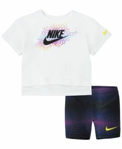 Nike Toddler Girls T-shirt And Dri-Fit Biker Shorts, 2 Piece Set