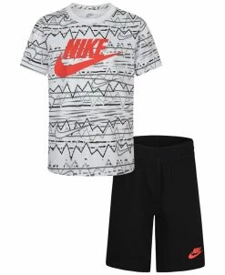 Nike Little Boys Let's Be Real T-shirt And Shorts Set