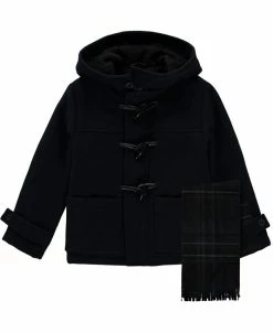 S Rothschild & CO Toddler Boys Hooded Toggle Coat With Scarf