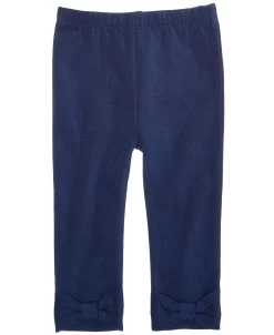 First Impressions Baby Girls Bow-Hem Leggings, Created For Macy's